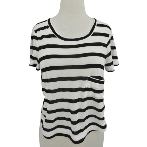 A.L.C. striped t shirt XS navy white crop top - Picture 1 of 6